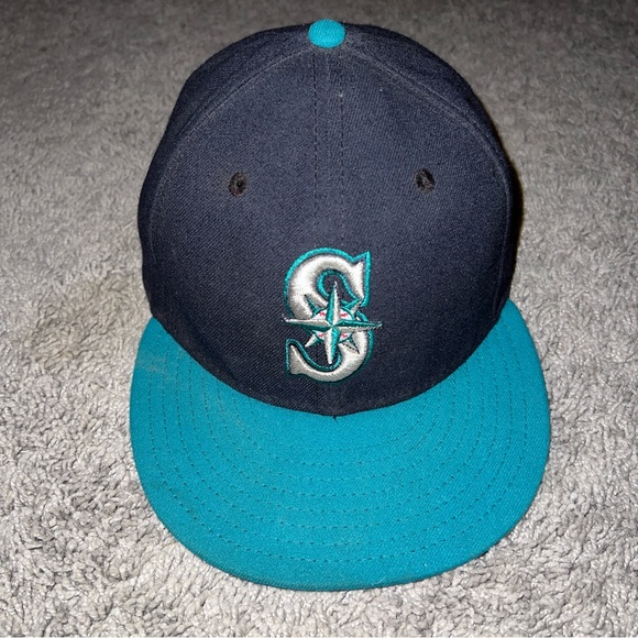 New Era 59FIFTY Teal/Navy Seattle Mariners Authentic Collection On Field 7-1/4 - Picture 1 of 8